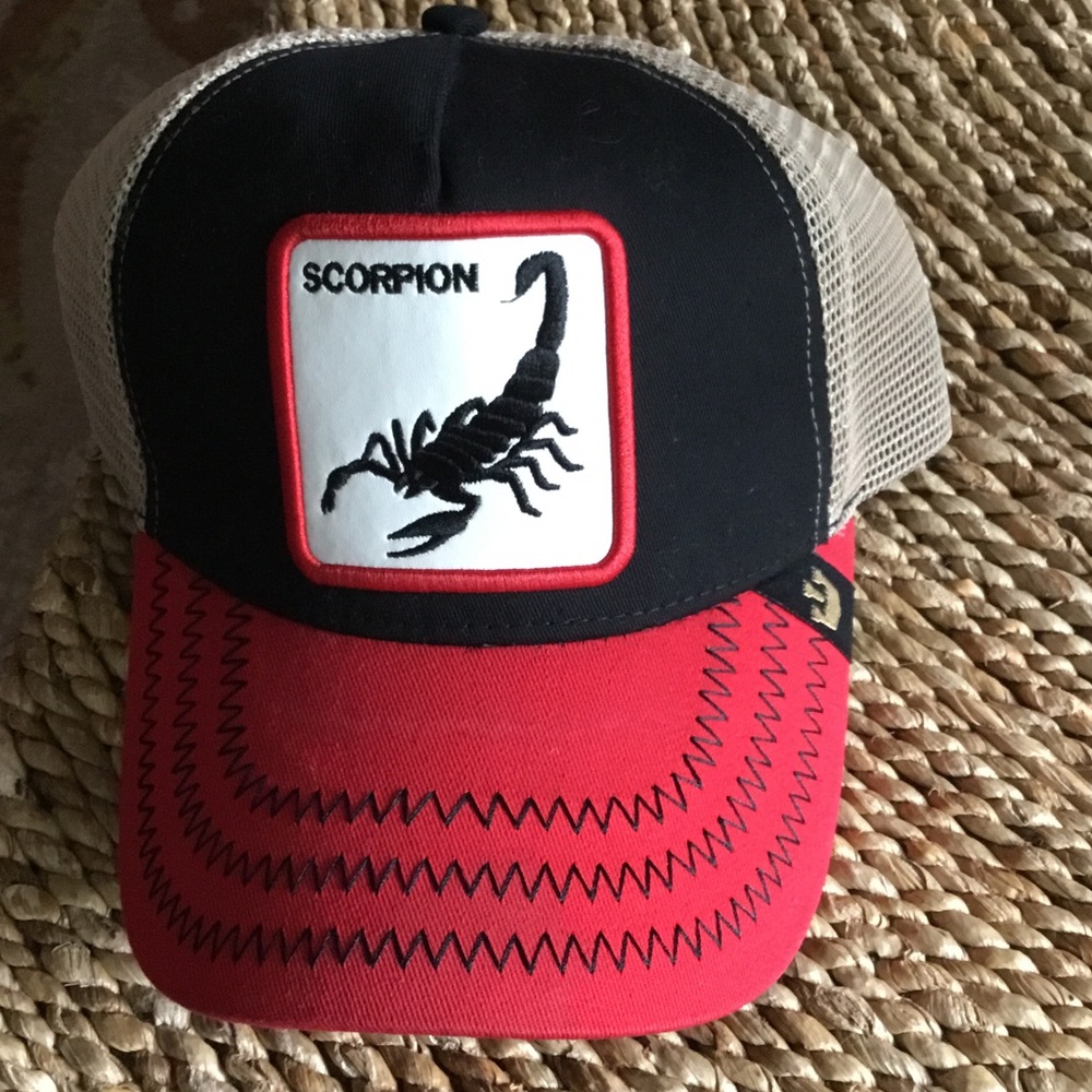 Goorin Bros Black and Red Scorpion Trucker Hat